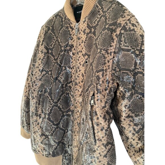 retrofete Halle Leather Jacket in Tannin Snake XSmall New Womens Coat - Picture 5 of 16